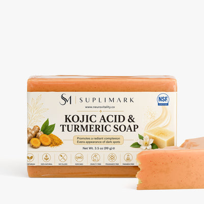Kojic Acid & Turmeric Brightening Soap by Suplimark - ingredients and details