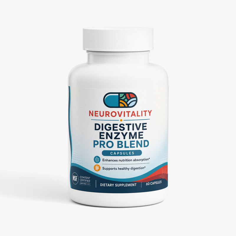Digestive Enzyme Pro Blend | Protein, Carb & Fat Digestion Support | 60 Capsules