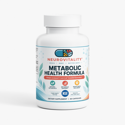 Metabolic Health Formula supplement by Nirvana Neurovitality — Olive Leaf, Berberine & Holy Basil, 60 vegan capsules