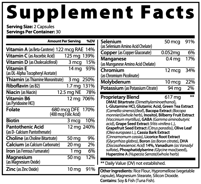 Focus & Clarity Blend — Nootropic Brain Support with Bacopa & GABA — Nirvana Neurovitality