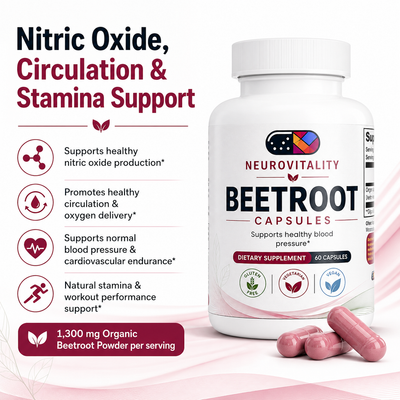 Beetroot | Nitric Oxide, Circulation & Stamina Support | 60 Capsules