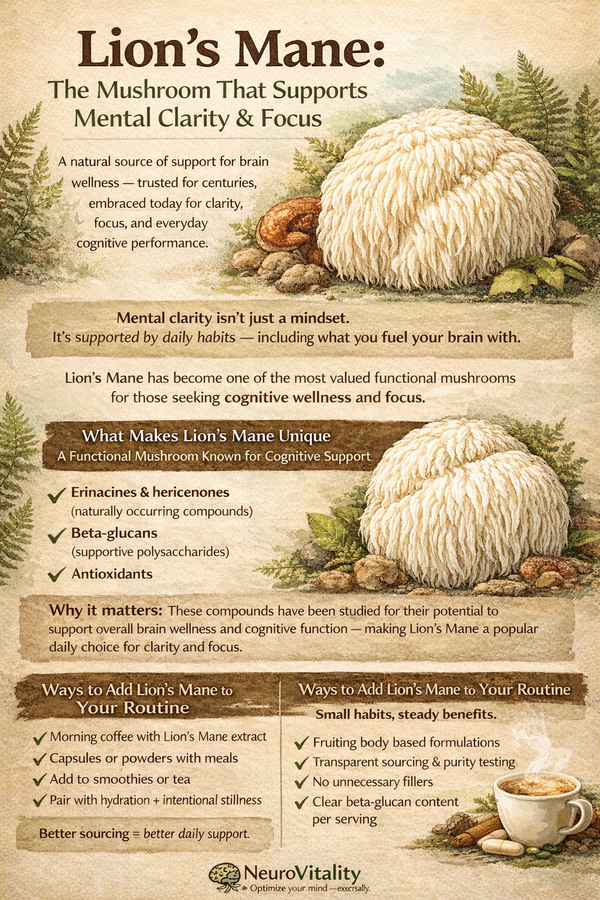 Lion’s Mane: The Mushroom That Supports Mental Clarity & Focus