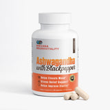 Ashwagandha with Black Pepper label - organic stress support formula