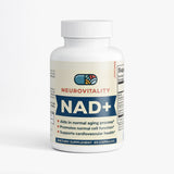 NeuroVitality NAD+ 500mg supplement bottle with Quercetin and Resveratrol