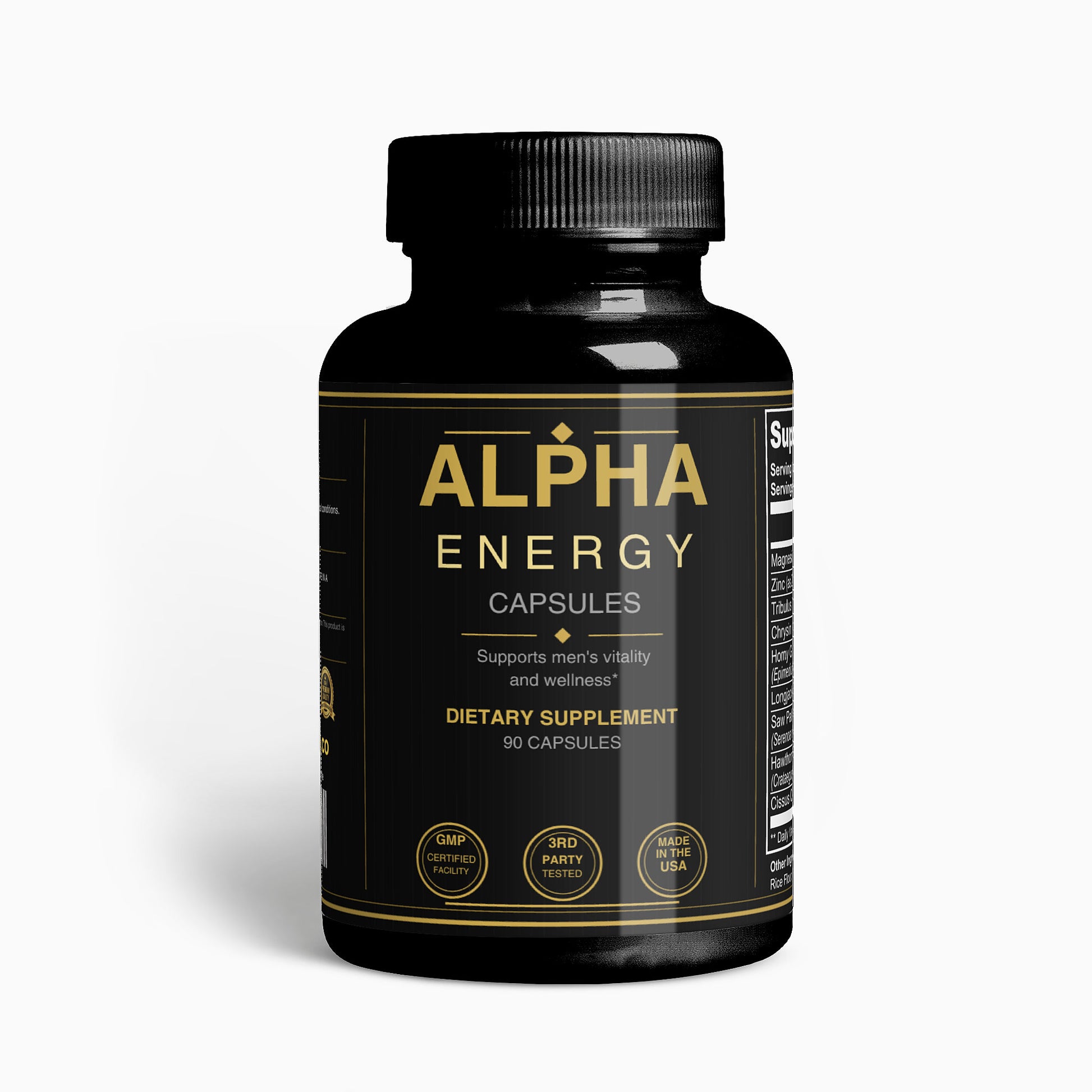 NeuroVitality Alpha Energy mens vitality supplement bottle - 60 capsules