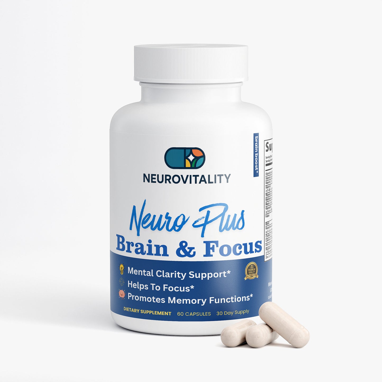 Focus & Clarity Blend — Nootropic Brain Support with Bacopa & GABA — Nirvana Neurovitality