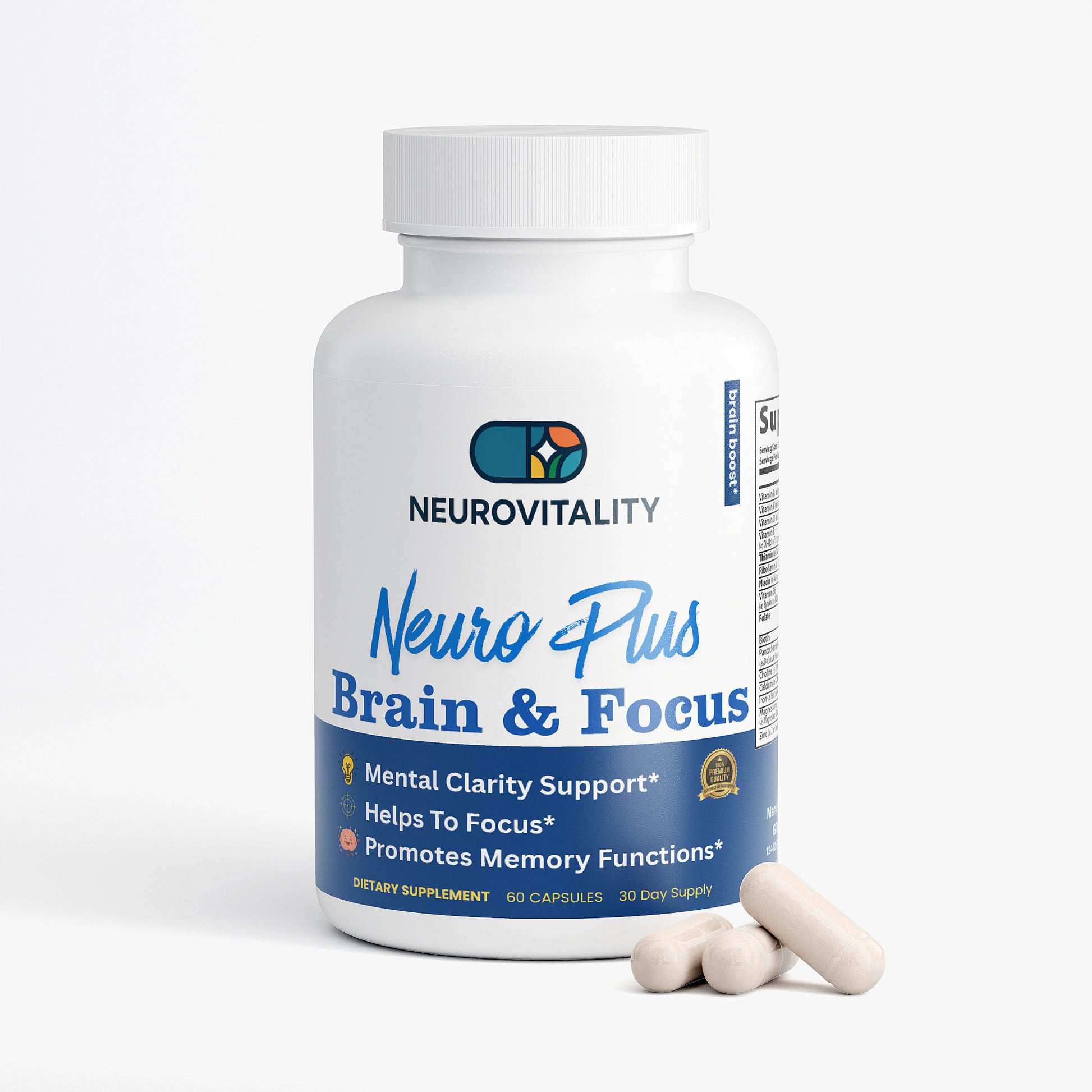 Focus & Clarity Blend — Nootropic Brain Support with Bacopa & GABA — Nirvana Neurovitality