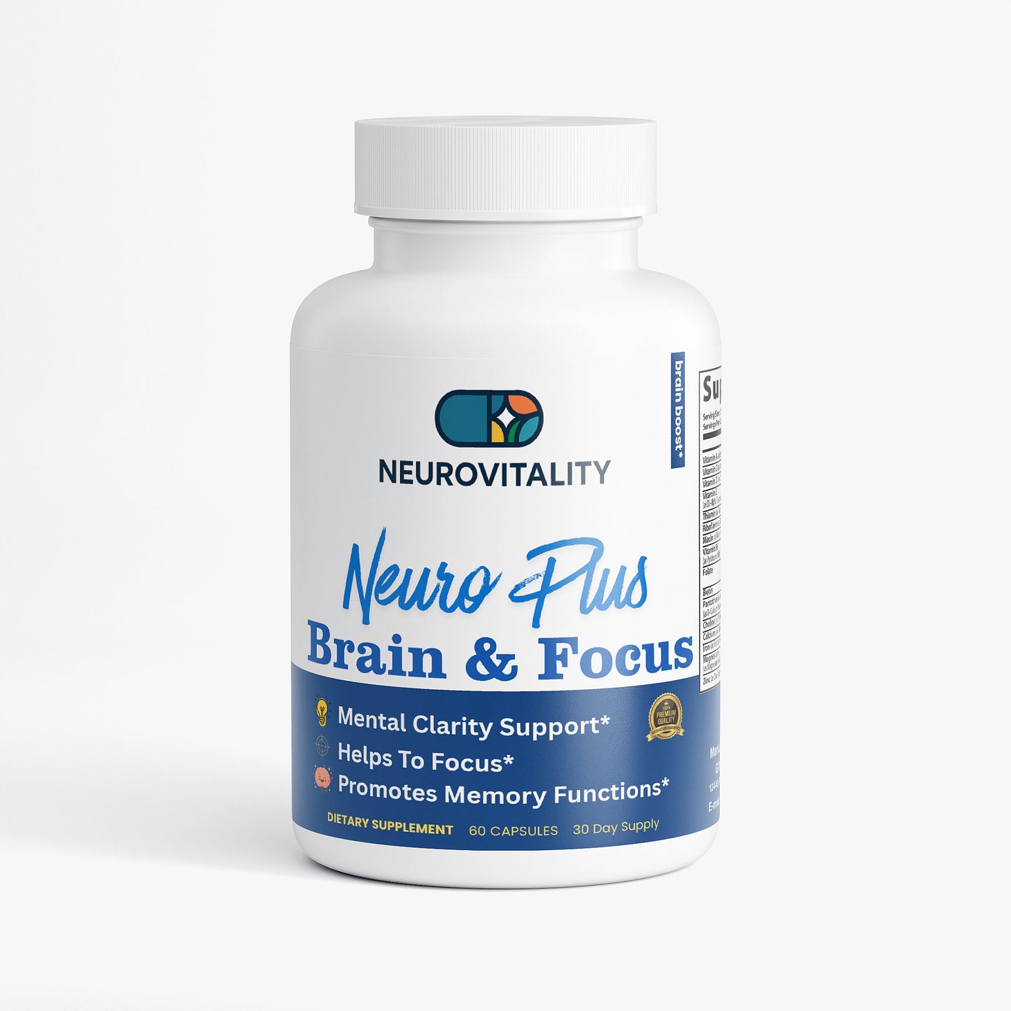 Focus & Clarity Blend — Nootropic Brain Support with Bacopa & GABA — Nirvana Neurovitality