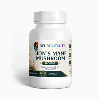 Lion's Mane Mushroom 10X | Dual-Extract Cognitive & Brain Support | 60 Capsules