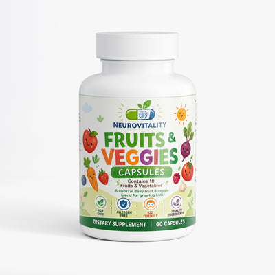 Kids Fruits & Veggies | 10 Real Whole Food Ingredients | 60 Capsules