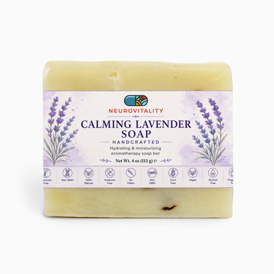 Calming Lavender Bar Soap 4oz by Suplimark - front label