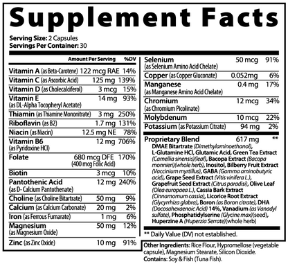 Focus & Clarity Blend — Nootropic Brain Support with Bacopa & GABA — Nirvana Neurovitality