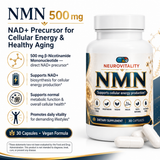 NMN 500mg — NAD+ Precursor for Cellular Energy & Healthy Aging — Nirvana Neurovitality - view 1