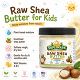Organic Raw Shea Butter for Kids front label — Gentle Sensitive Skin Moisturizer — Neurovitality - view 1