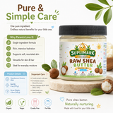 Organic Raw Shea Butter for Kids front label — Gentle Sensitive Skin Moisturizer — Neurovitality - view 3