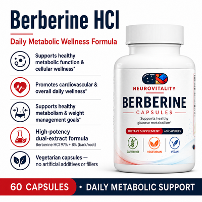 Berberine HCl | Blood Sugar, Heart & Weight Support | 60 Capsules