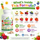 Kids Fruits & Veggies | 10 Real Whole Food Ingredients | 60 Capsules