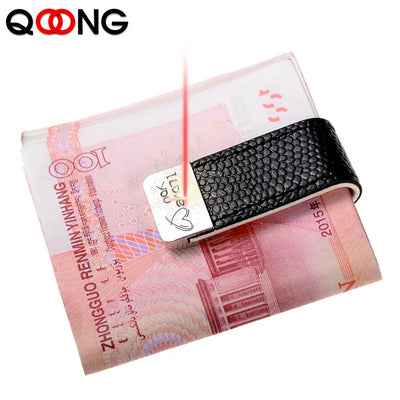 Leather & Metal Slim Money Clip | Black or White