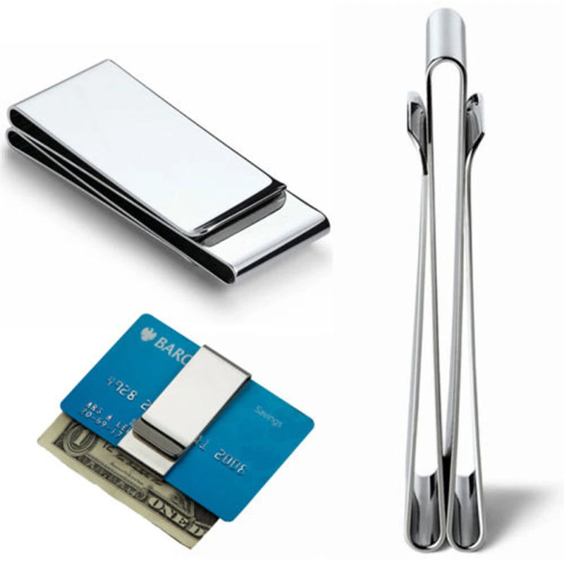 Stainless Steel Tri-Fold Money Clip | Cash & Card Holder