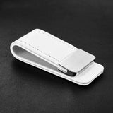 Leather & Metal Slim Money Clip | Black or White