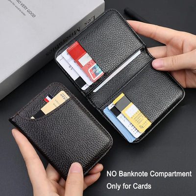 Ultra-Slim PU Leather Card Wallet | Coffee or Black