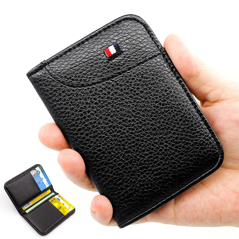 Ultra-Slim PU Leather Card Wallet | Coffee or Black