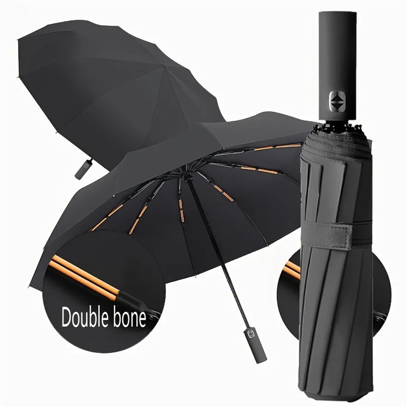 12-Rib Automatic Folding Umbrella | Compact 3-Fold | Color A